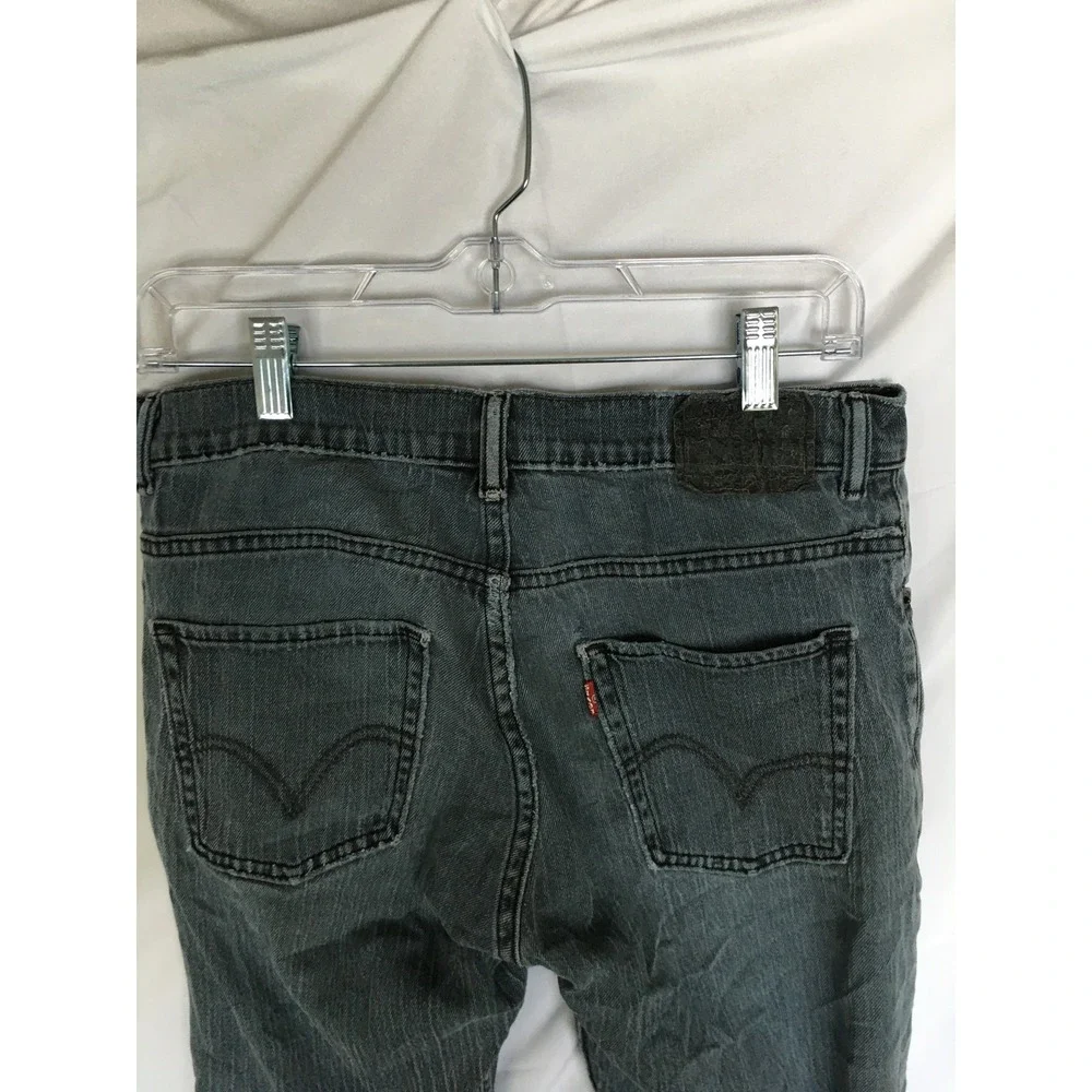 Levis 511 Skinny Jeans Mens Gray Faded Distressed Denim Pants